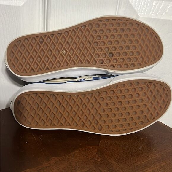 🔥 Vans Off The Wall Blue/Off White Checkered  Slip On Sneakers Men 5  Women 6.5 - Picture 8 of 11